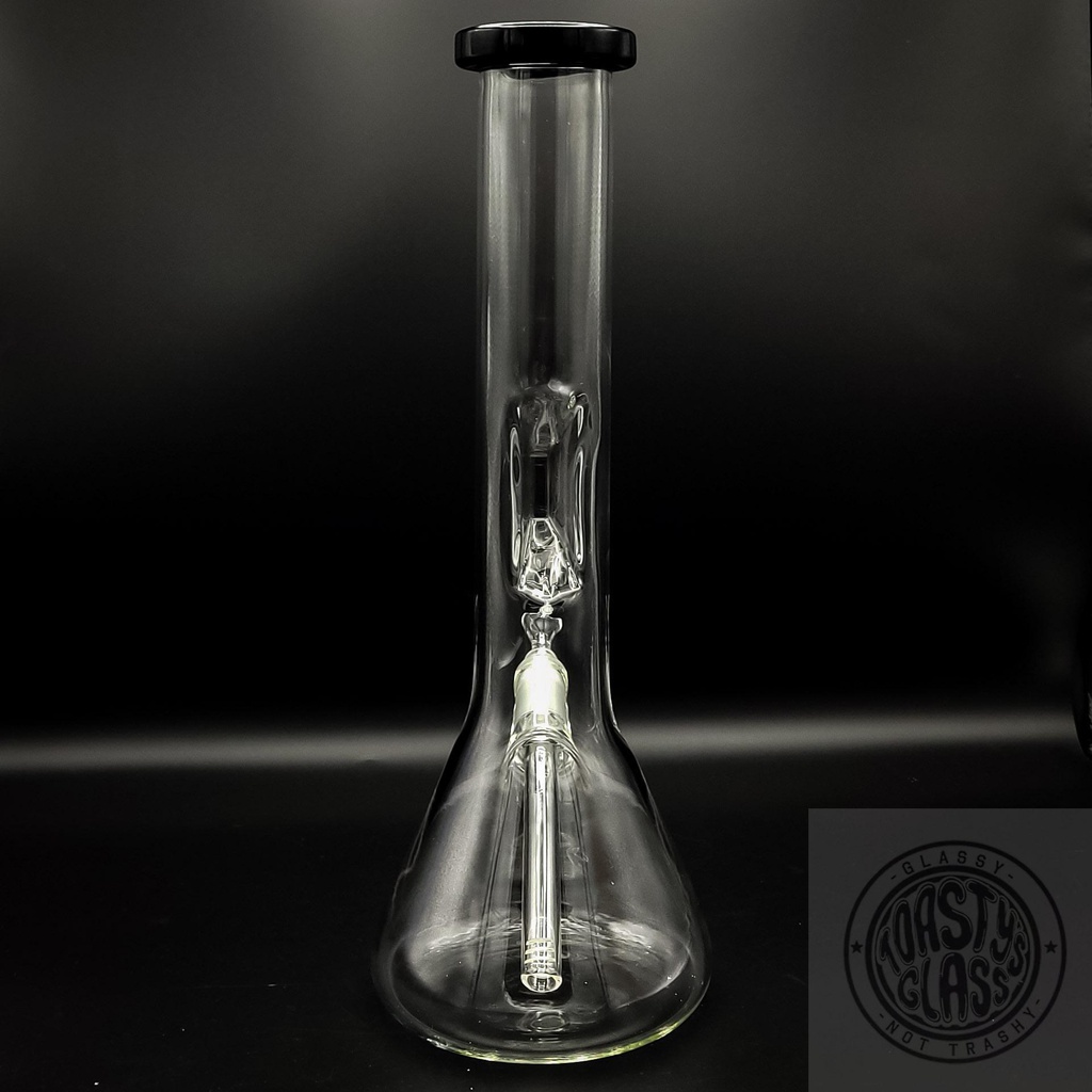 14" CLEAR BEAKER WATER PIPE w ICE CATCHER